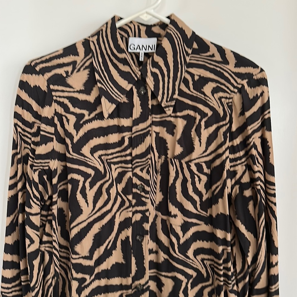 Ganni Tiger print blouse